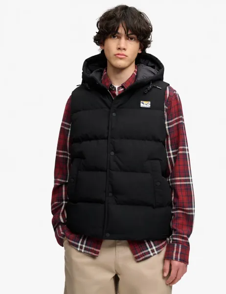 Superdry & Co Relaxed Hooded Padded Gilet Black