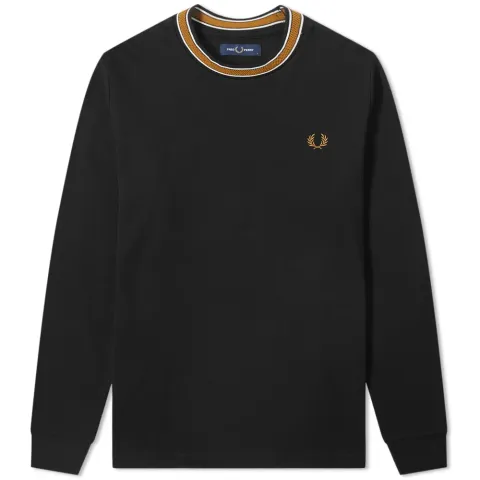Long Sleeve Tramline Tipped Polo