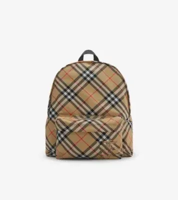 Check Backpack in Sand beige - Men, Nylon