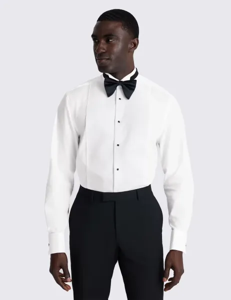 Moss Tailored Fit Pure Cotton Dress Shirt White
