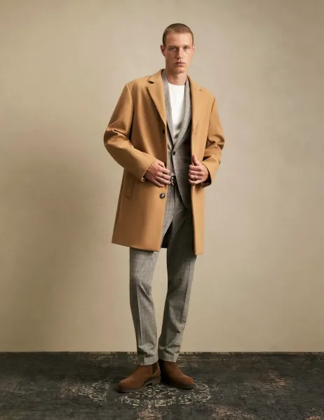 River Island Faux Wool Single Breasted Overcoat