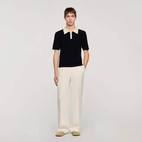 Two-tone polo shirt