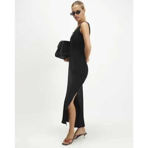 River Island Lace Trim Satin Midi Slip Dress