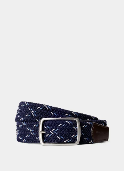 Hackett Cross-Weave Printed Stretch Belt