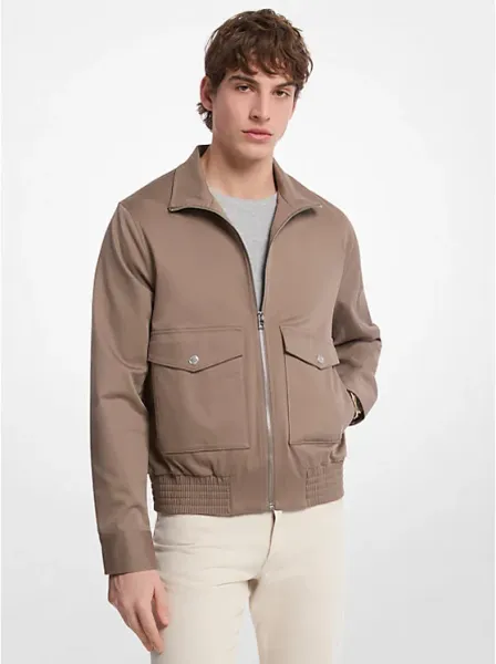 Michael Kors Harrington Stretch Cotton Bomber Jacket
