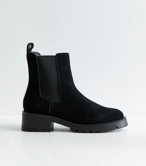 New Look Women's Black Faux Suede Chelsea Boots