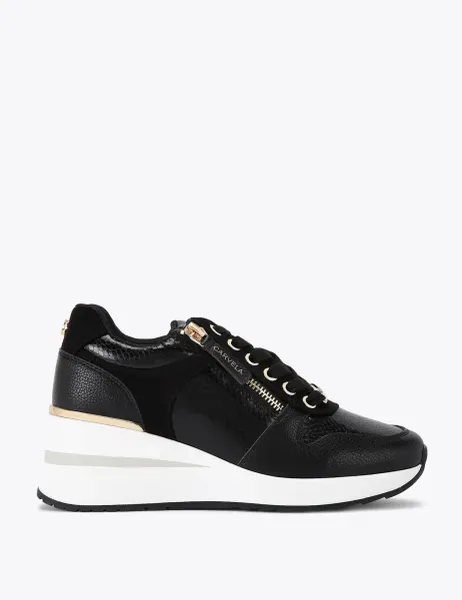 Carvela High Rise Platform Trainers Black