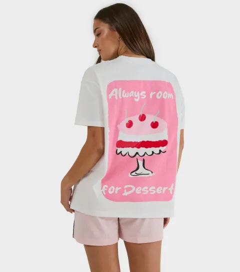 Women's White Always Room For Dessert T-Shirt