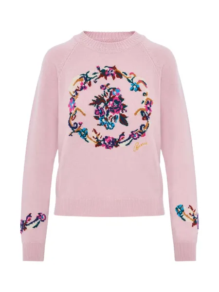 Bouquet Print Sweater Pink