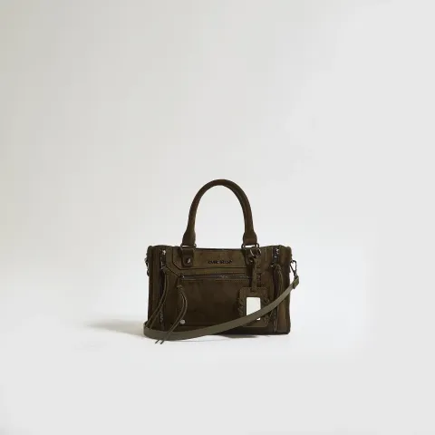 River Island Faux Suede Zip Panel Tote Bag