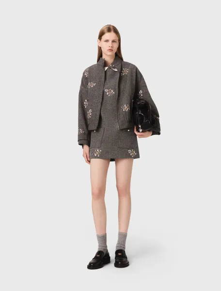 Embroidered bomber jacket