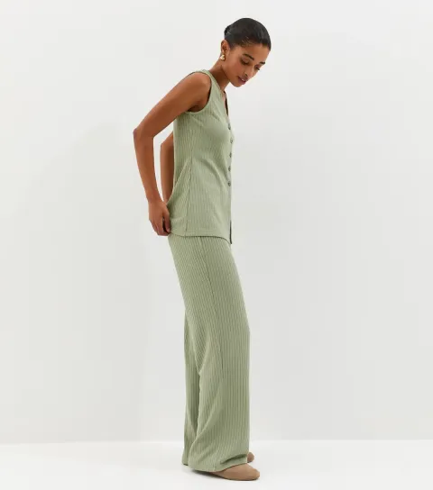 Women's Soft Touch Khaki Textured Trouser