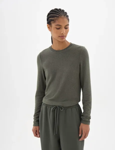 HUSH Supersoft Fitted Top Dark Khaki