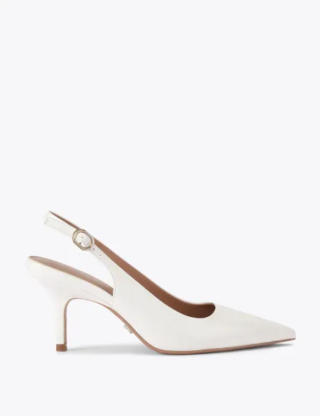 Carvela Patent Stiletto Heel Pointed Slingback Shoes White