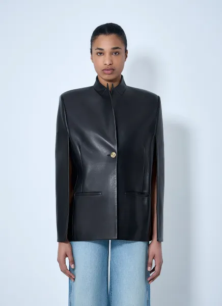 Single-Breasted Leather Jacket