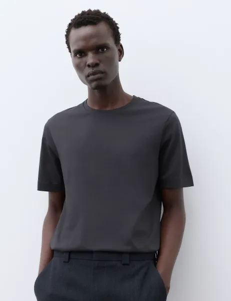 Autograph Pure Supima Cotton Performance Crew Neck T-shirt Granite