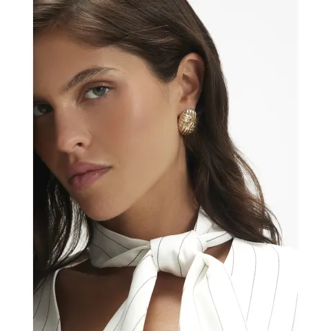 River Island Quilted Oval Stud Earrings
