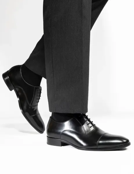 Jones Bootmaker Leather Lace Up Oxford Shoes Black