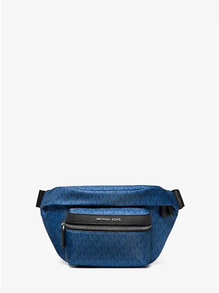 Signature Logo Print Woven Belt Bag