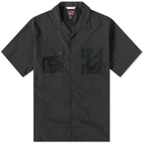 Nylon Tusser Open Collar Shirt