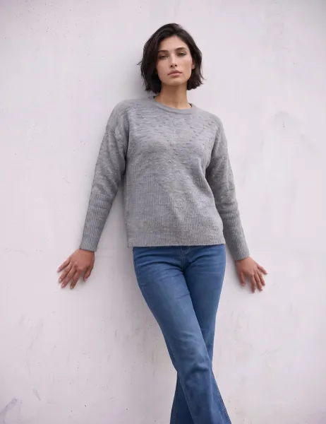 Roman Textured Jumper Grey Mix