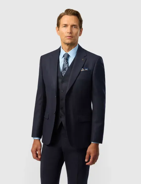 Ted Baker Slim Fit Wool Rich Stretch Flannel Suit Jacket Navy