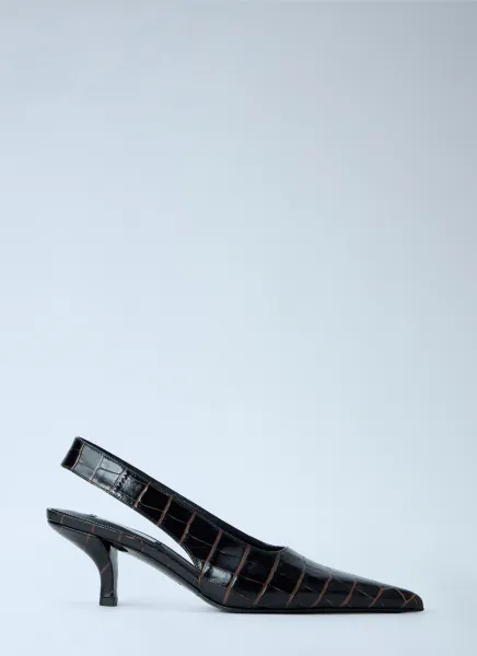 Classic Croco-Embossed Slingbacks