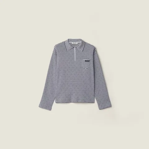 Cotton, cashmere, and silk polo shirt