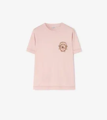 Knight Crest Cotton T-shirt in Bouquet pink