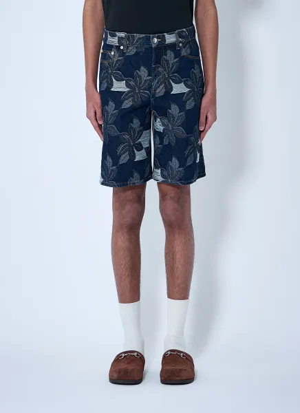 Denim Jacquard Shorts