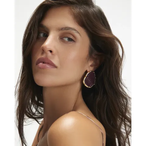 River Island Burgundy Snake Print Earrings