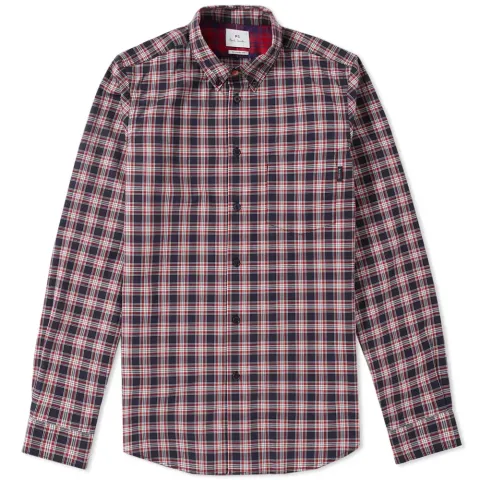 Tailored Fit Button Down Check Shirt