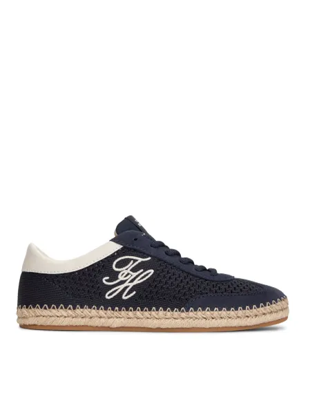 TH Heritage Lace Up Embroidery Rope Trainers Dark Navy
