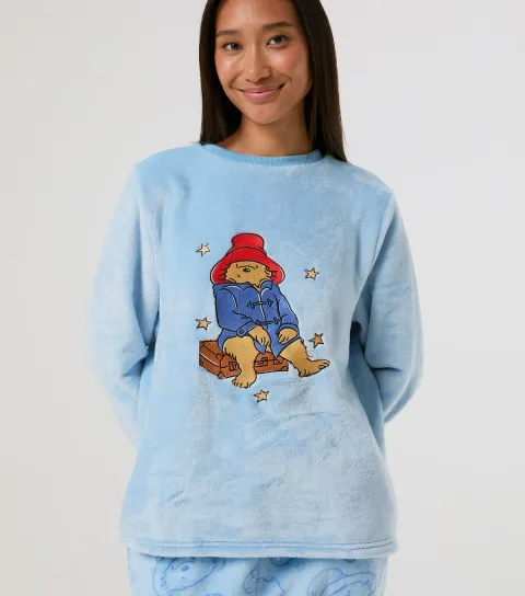 Skinnydip Women's Light Blue Paddington Fleece Twosie Set