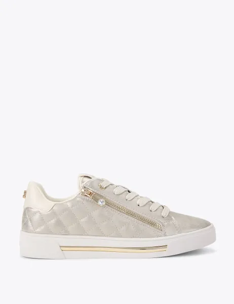 Carvela Animal Print Zip Detail Trainers Gold