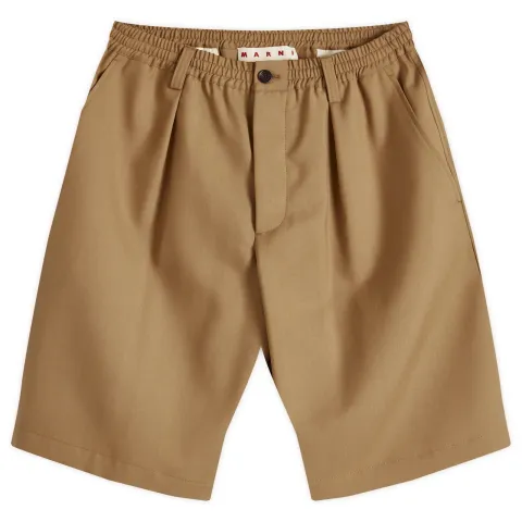 Single Pleat Wool Shorts
