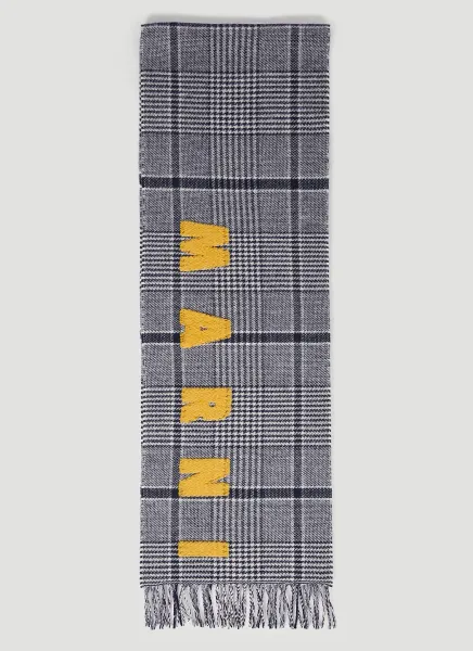Checked Wool Scarf