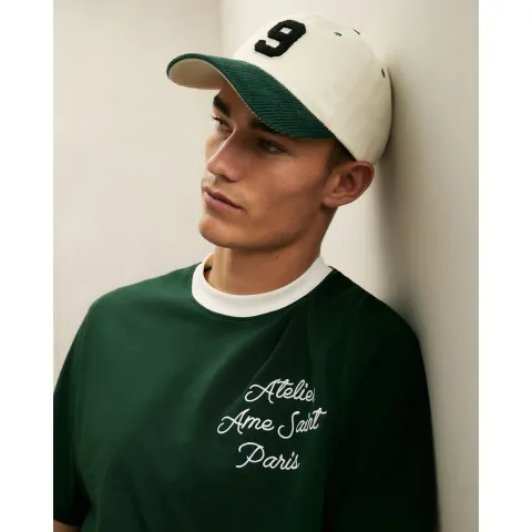 River Island Corduroy Varsity Blocked Cap