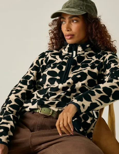 Frankie Floral Half Zip Sweatshirt Black Mix