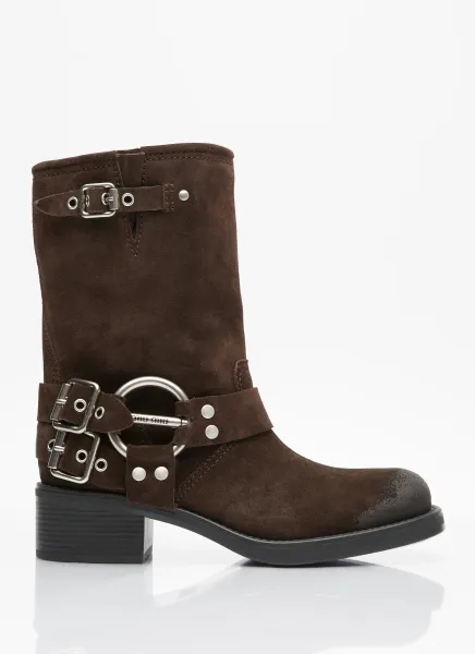 Motorcycle Suede Boots