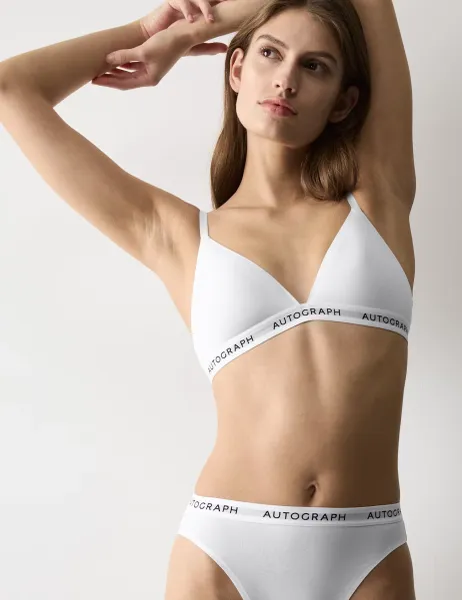 Autograph Lille Supima Cotton Non Wired Bralette A-E White