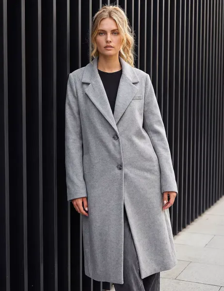 Roman Single Breasted Tailored Coat Grey Mix