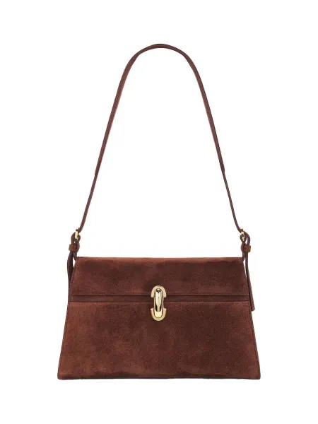 symmetry shoulder bag in suede Espresso