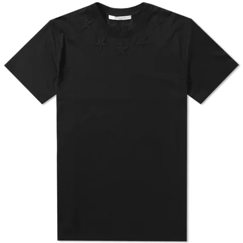 Embroidered Star Neck Tee