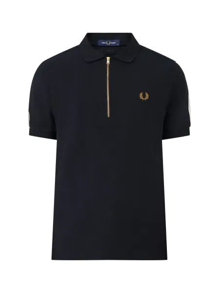 Fred Perry Cotton Tipped Tape Zip Polo Shirt