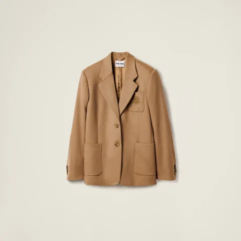 Single-breasted camel-hair jacket
