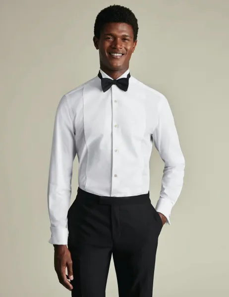 Charles Tyrwhitt Wing Collar Marcella Bib Evening Shirt White