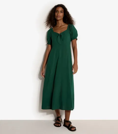 Apricot Women's Dark Green Tie Detail Midaxi Dress
