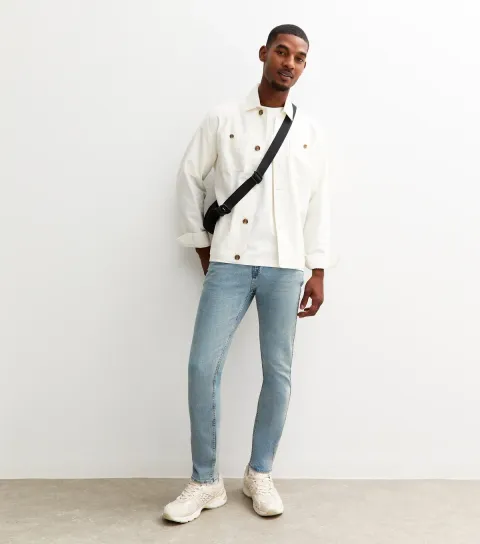 Men's Light Blue Slim Fit Light Wash Jeans