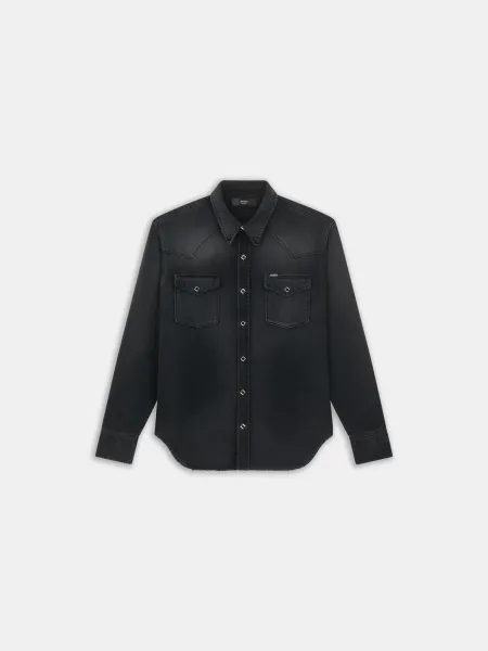WESTERN DENIM LONG SLEEVE SHIRT - Midnight